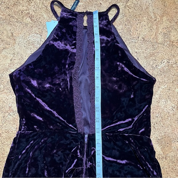 Speechless Dark Purple Crushed Velvet Key Hole Back Dress NWT Sz 9 - Picture 15 of 15